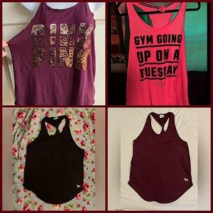 Victoria’s Secret PINK Casual Sleeveless Racerback Tank Top Bundle Size Medium